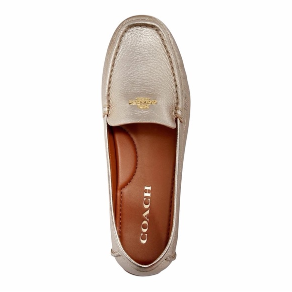 New in Box! Coach Marley Leather Driver Loafers in Champagne. Size 7.5. - Picture 2 of 12